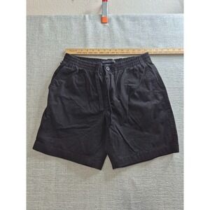Tommy Hilfiger Chino Shorts Womens Small Black Cotton Logo Straight Fit Casual